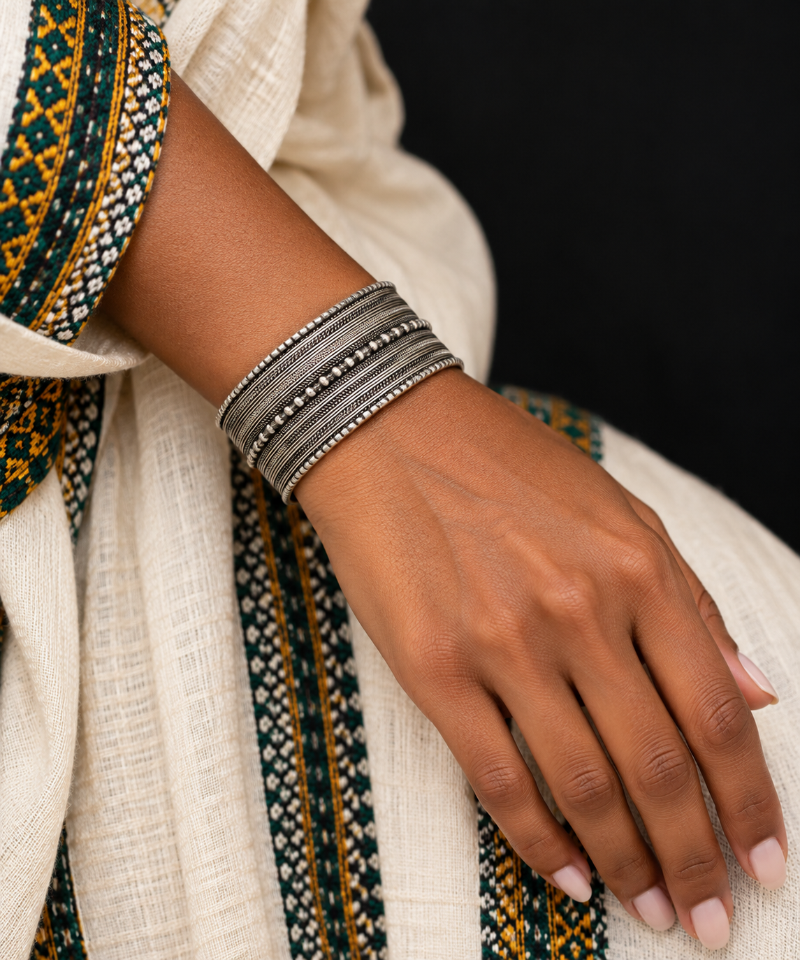 Ethiopian Antique Silver Mix Bracelet