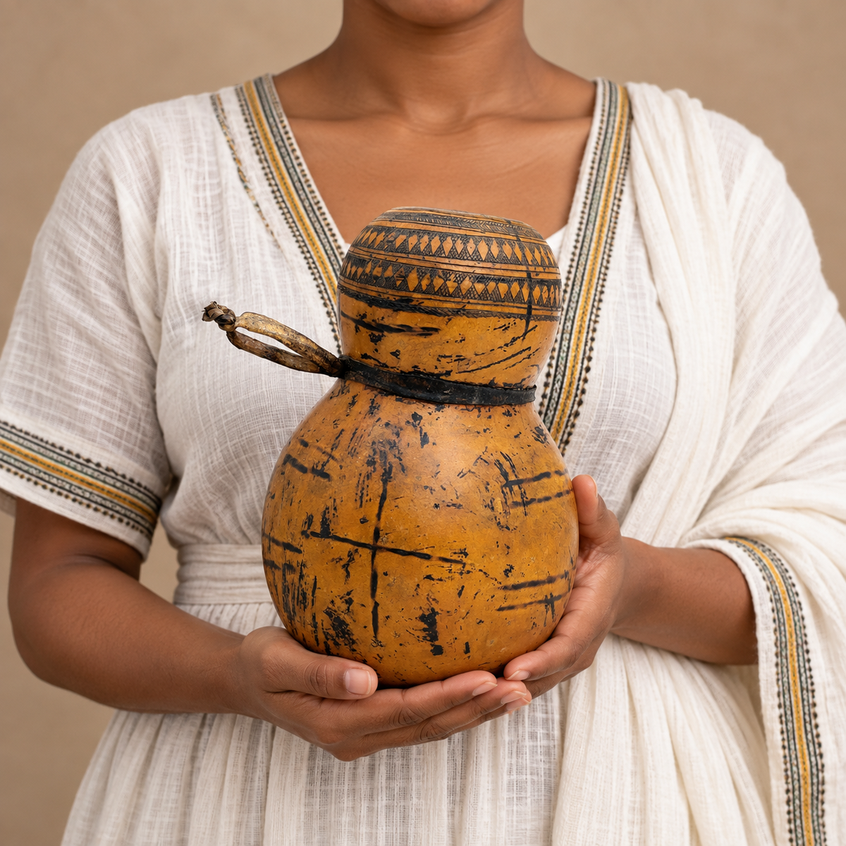 Ethiopian Borena Gourd Jug