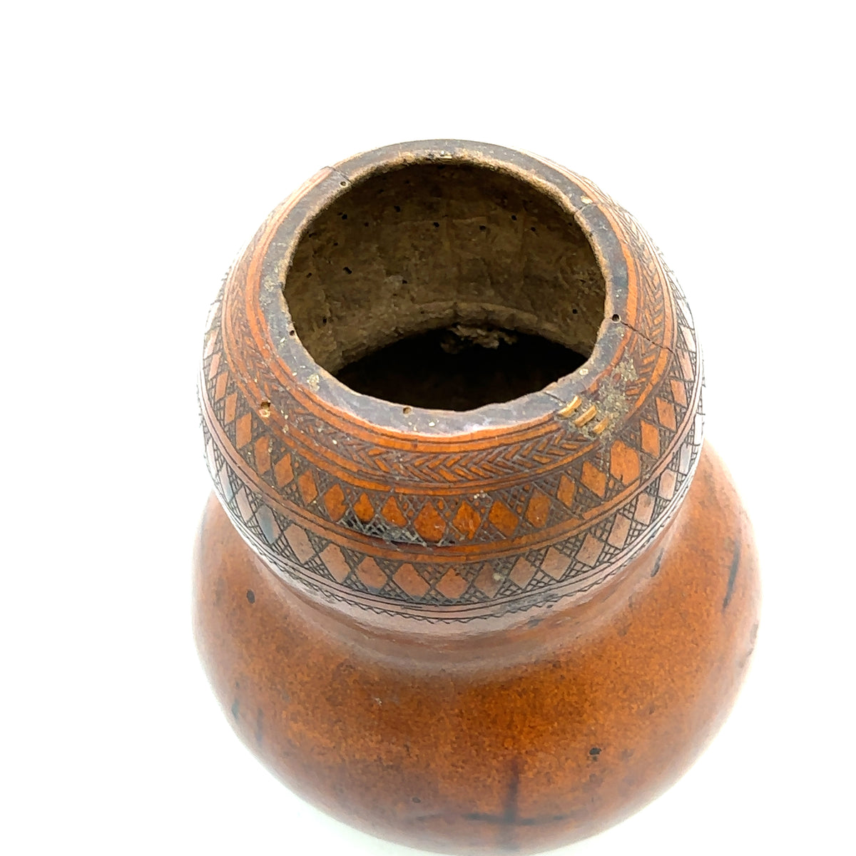 Ethiopian Borena Gourd Jug Small – top view