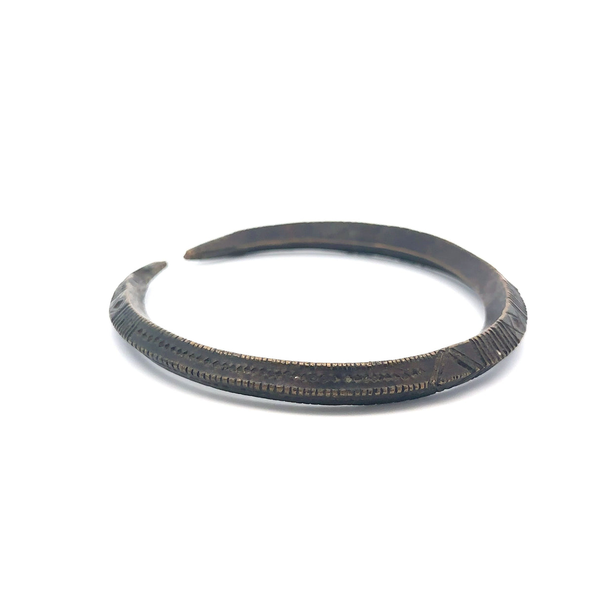 Ethiopian Large Brass/Silver Bracelet/Arm – side view