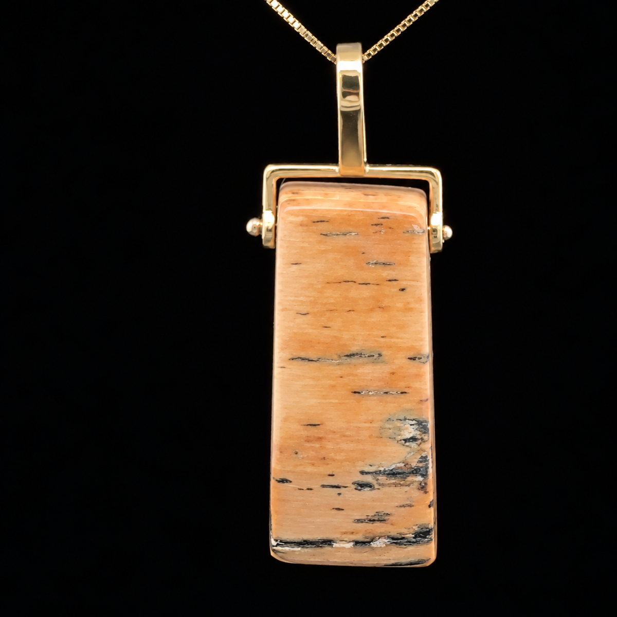 18KY Gold Bail Woolly Mammoth Necklace with 18KY Chain – main view