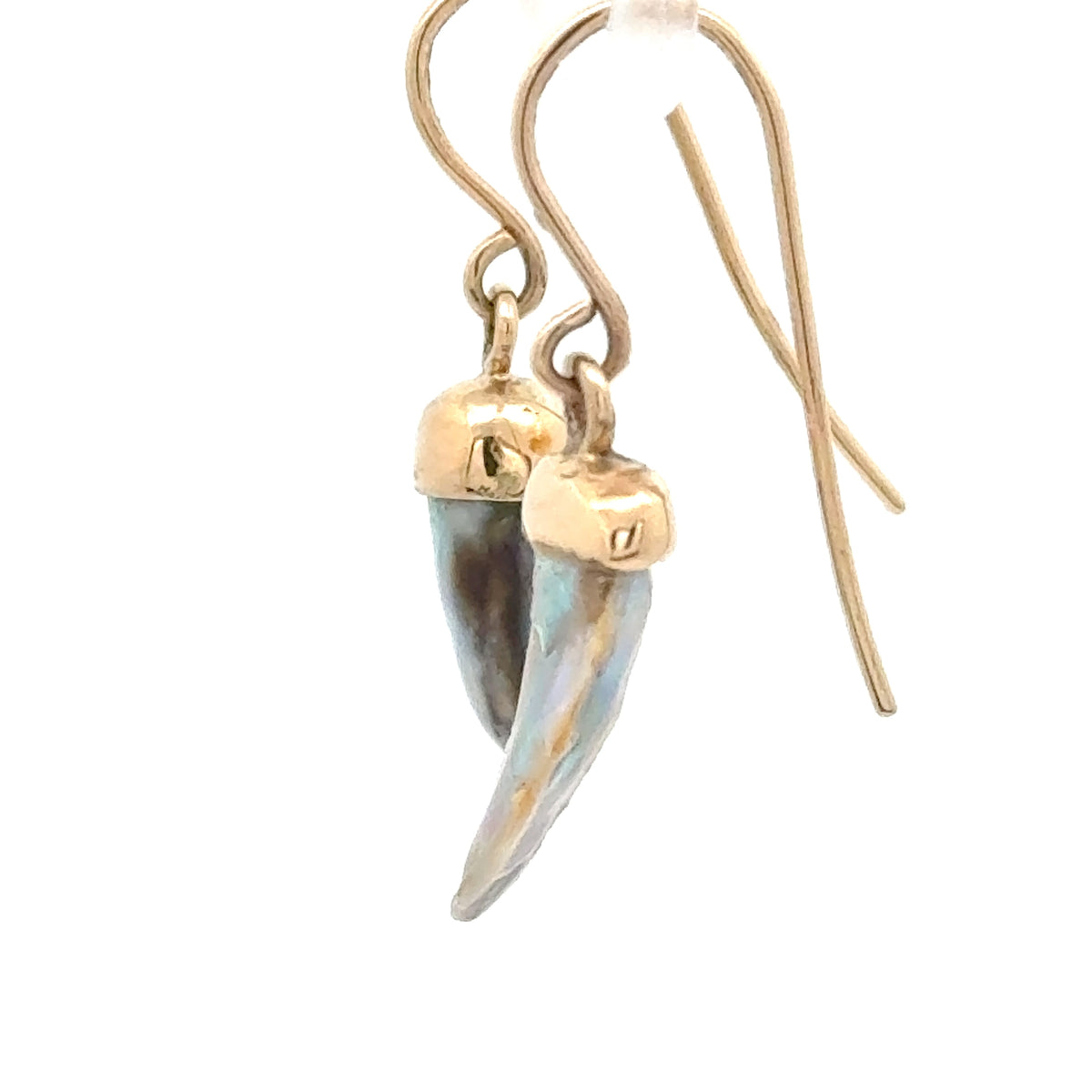 Abalone Pearl Drop Earrings in 14K Yellow Gold