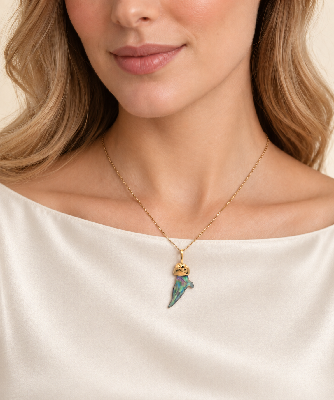 Abalone Pearl Pendant in 14K Yellow Gold