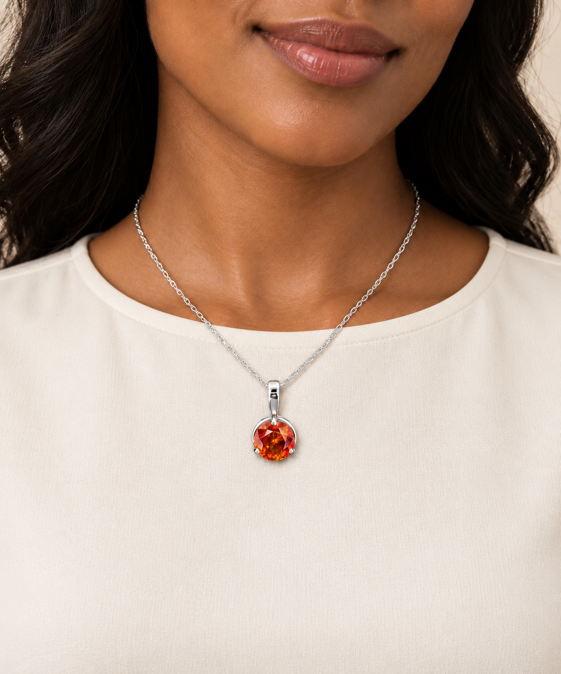Natural Spanish Sphalerite Pendant in 14K White Gold